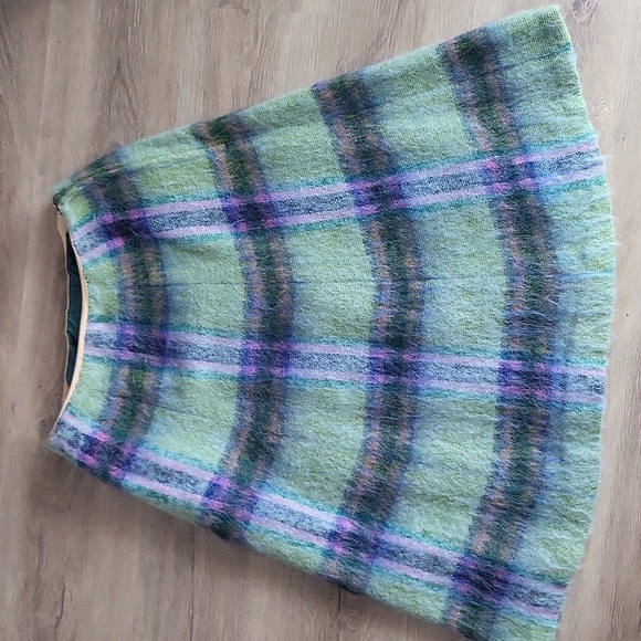 Vintage 60's/70's Strathtay Mohair-Wool Plaid Skirt - Picture 2 of 9